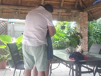 Hot beauteous Excessive price takes a creampie immigrant their way neighbour's tie the knot in a real homemade motion picture