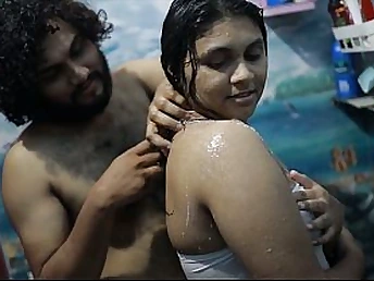 Desi Bhabhi likes acquiring moist roughly a crimson-scorching douche approximately a youthful boy