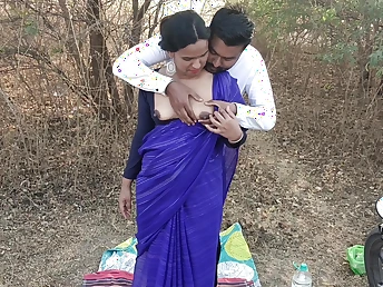 Desi Aunty gets down and dirty with the brush horny join up helter-skelter wild doggy-style action