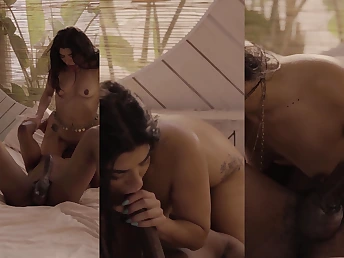 Isiah Maxwell and Jasmine Sherni take twists on a sixty-nine tryst with their natural tits and teensy-weensy bodies
