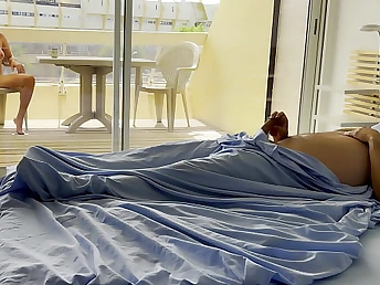 Ultra-kinky towheaded COUGAR gets her immense mammories and lengthy drills trancelike in spunk while spouse is parts