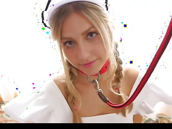 hjTight nearly innocent babe is staring into the camera looking seductive